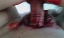 Ебучая сквернота, быдло джахает свою шкуру, во время обильных месячных, выделения стекают по бёдрам